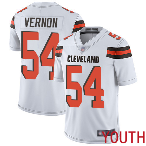 Cleveland Browns Olivier Vernon Youth White Limited Jersey #54 NFL Football Road Vapor Untouchable->youth nfl jersey->Youth Jersey